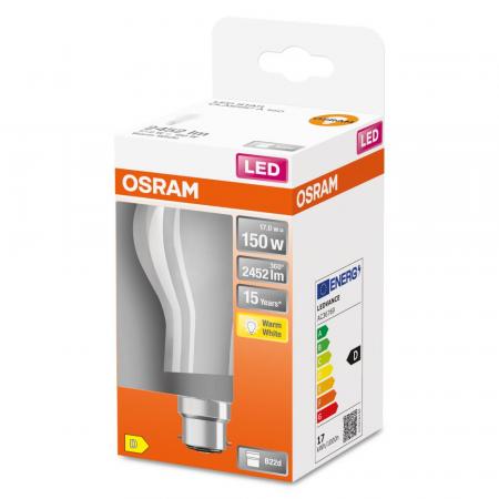 OSRAM B22D LED Leuchtmittel matt 17W wie 150W warmweiß 2700K